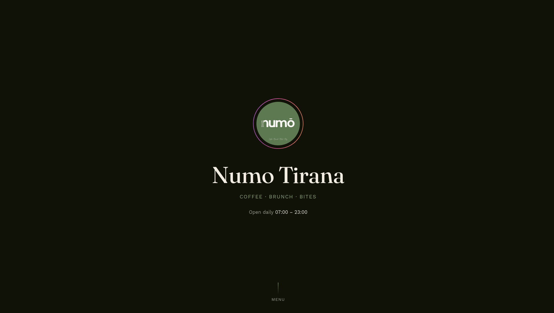 Homepage of the Numo, Tirana website